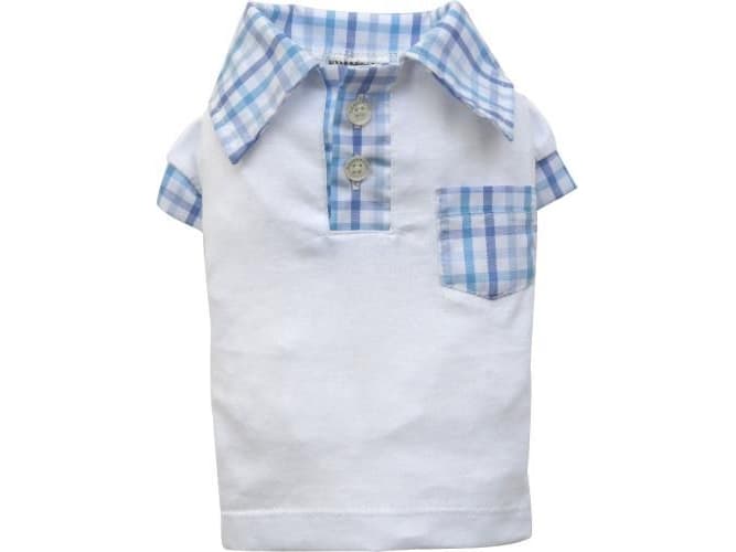 DoggyDolly Polo shirt with a pocket in stars red. XL