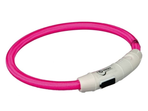Trixie Flash lysring USB, M–L: 45 cm/ø 7 mm, pink
