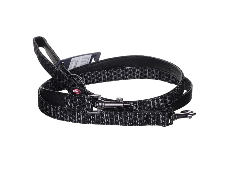 Trixie Adjustable Leash Night Re? Ect, M - L: 2.00 m/20 mm, black