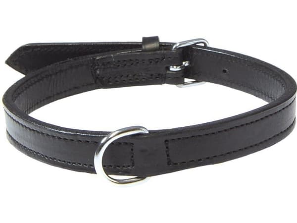 Trixie Active læderhalsbånd, M: 39–46 cm/22 mm, sort