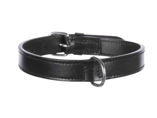 Trixie Active læderhalsbånd, M: 39–46 cm/22 mm, sort