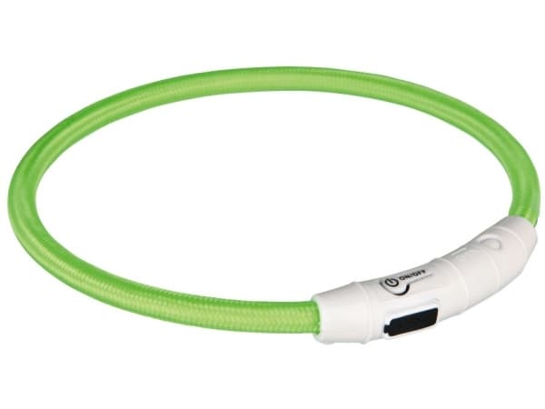 Trixie Flash lysring USB, L–XL: 65 cm/ø 7 mm, grøn