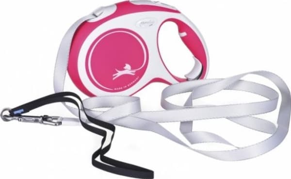 Flexi New Comfort L Tape 5 m, Hund, Tilbaketrekkelig, Rød, Teip, 60 kg, Monokromatisk