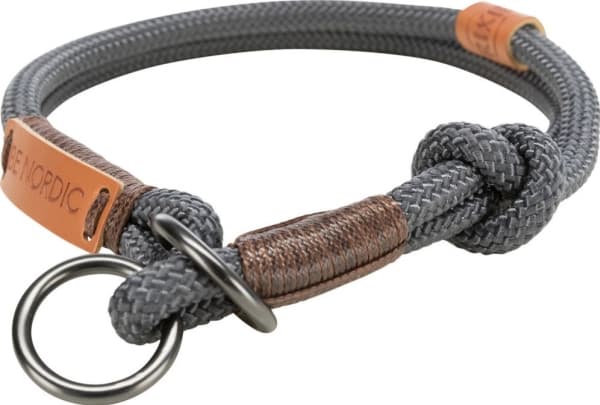 Trixie BE NORDIC kvælerhalsbånd, XS–S: 30 cm/ø 6 mm, mørkegrå/brun