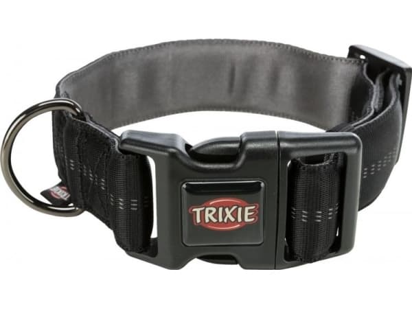 Trixie Softline Elegance dog collar, black/graphite, M - L: 40-55 cm/38 mm, wide