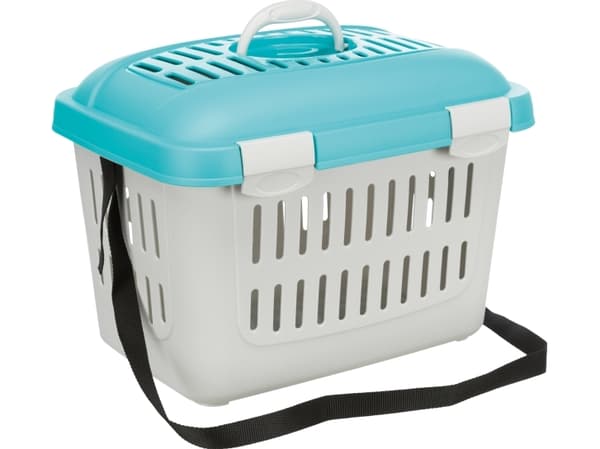 Trixie Midi-Capri transportboks, 44 × 33 × 32 cm, grå/lyseblå