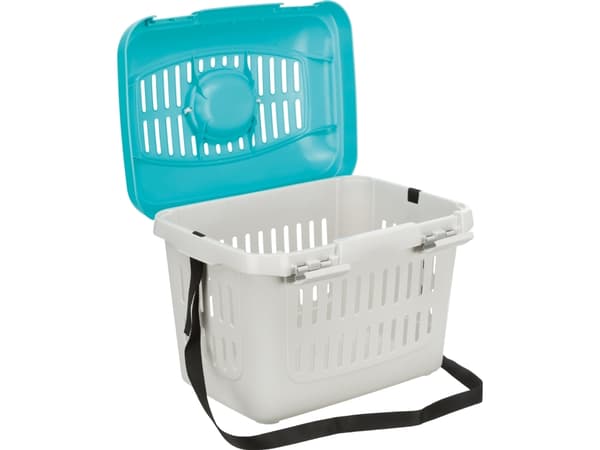 Trixie Midi-Capri transportboks, 44 × 33 × 32 cm, grå/lyseblå