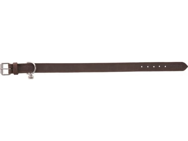 Trixie Rustic fettg.läderhalsband, M: 37-44 cm/25 mm, mörkbrun