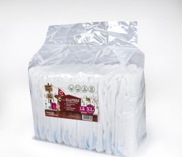 Barry King Diapers for female dogs, XL, waist 38-56 cm, 12 stk.