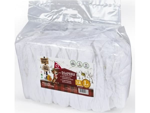 Barry King Hundblöjor, L, midjeomfång 60-80 cm, 12 st.