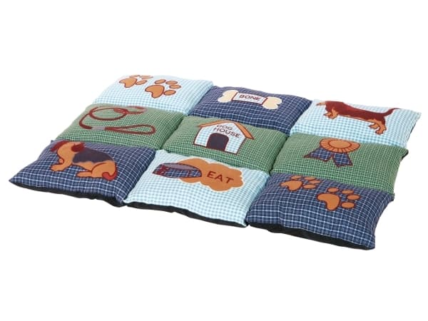 Trixie Patchwork tæppe, 80×55 cm, blå/grøn