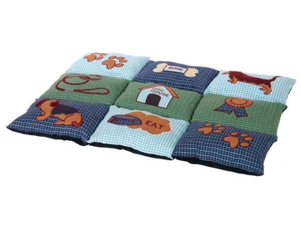 Trixie Patchwork tæppe, 80×55 cm, blå/grøn