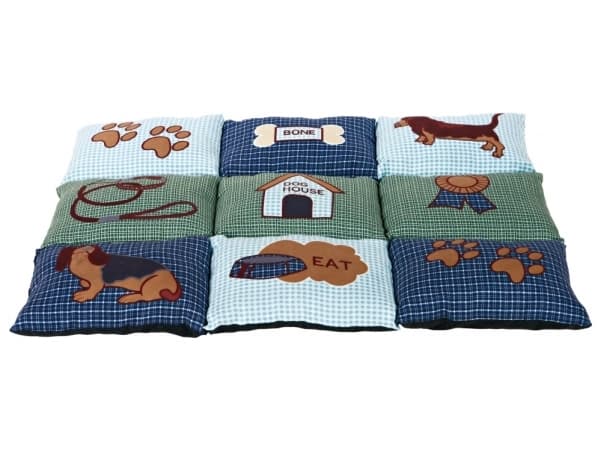 Trixie Patchwork tæppe, 80×55 cm, blå/grøn