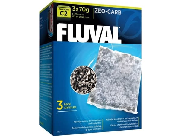 Fluval Zeo-Carb hiilipatruuna C2-suodattimeen, 3x70g