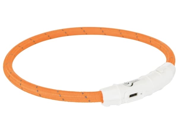 Trixie Flash lysring USB, M–L: 45 cm/ø 7 mm, orange