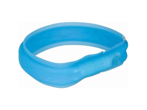 Trixie Flash lysbånd USB, L–XL: 70 cm/30 mm, blå