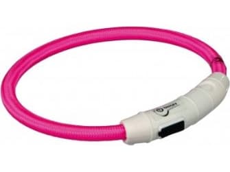 Trixie Flash lysring USB, XS–S: 35 cm/ø 7 mm, pink