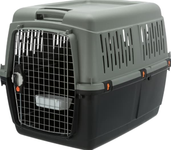 TRIXIE Giona, Hård djurtransport, Hundtransport, Hund, 25 kg, Frontlastning, Antracit, Grön, Grå