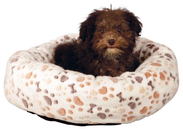TRIXIE Lingo, Donut lemmikkieläinten sänky, sisätiloissa, koira, beige, ruskea, valkoinen, soikea, kuvio, malli