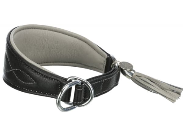 Trixie Active Comfort collar, for greyhounds, black/gray, S – M: 33–42 cm/60 mm
