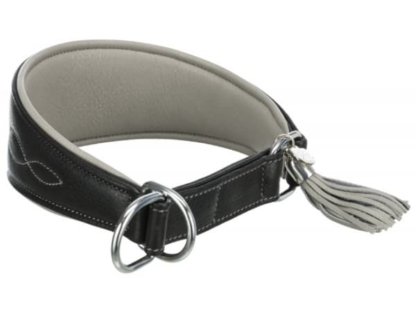 Trixie Active Comfort collar, for greyhounds, black/gray, S – M: 33–42 cm/60 mm