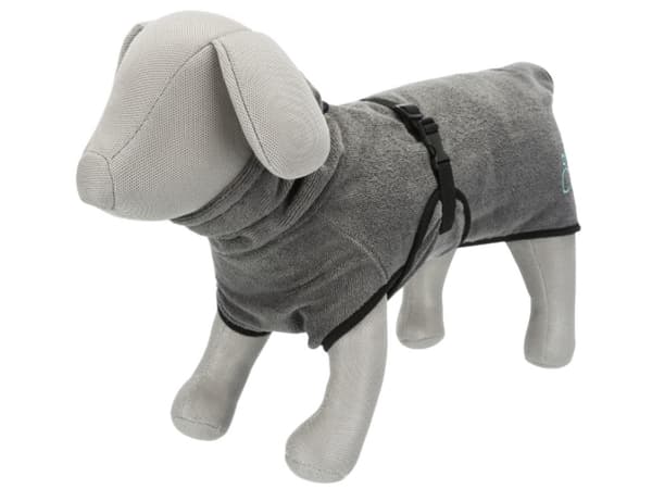 Trixie Badekåbe til hund, frotté, L: 60 cm, grå