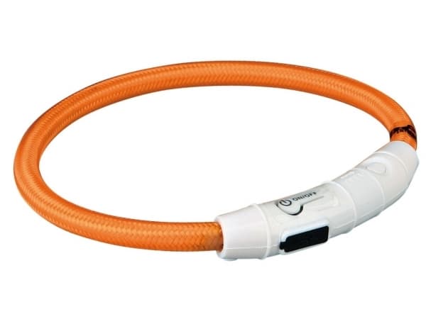 Trixie Flash lysring USB, XS–S: 35 cm/ø 7 mm, orange