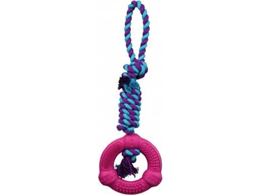 Trixie Denta Fun ring på reb, 12 cm/41 cm, ass. farver