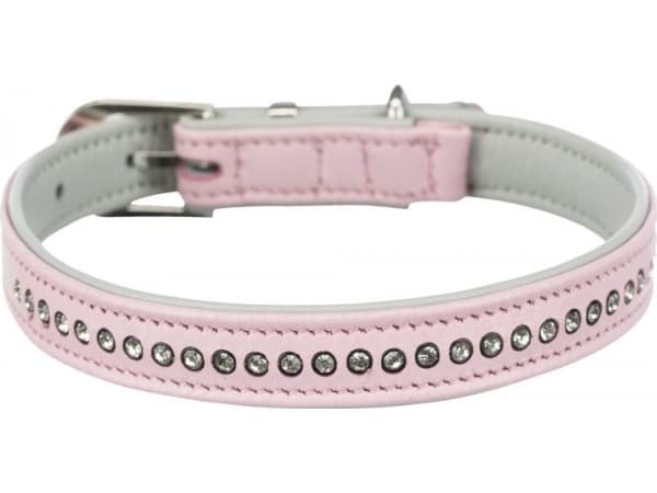 Trixie Active Comf. halsb. m. rhinsten, XS–S: 20–24 cm/12 mm, pink