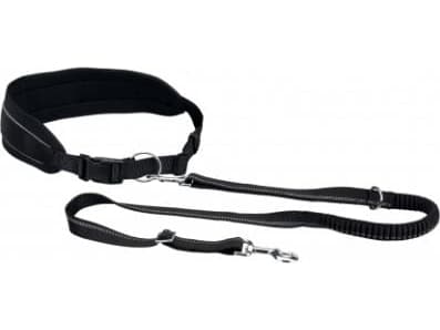 Trixie Waist Belt with Leash, 75-120 cm/9 cm, black