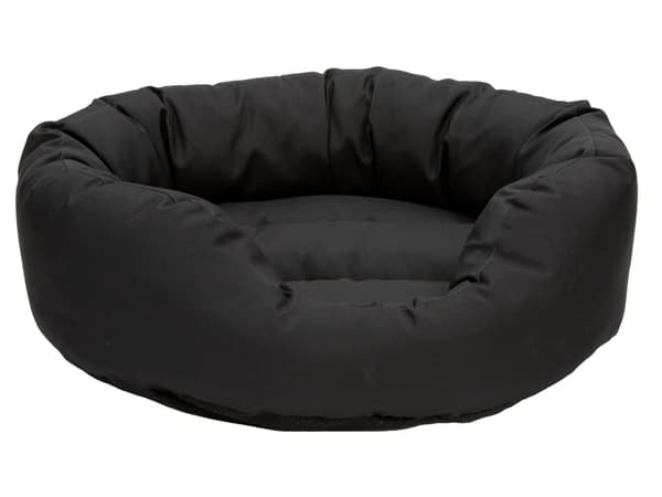 Paw Love - Hundeseng - Oval (Medium 85x70cm) - Svart