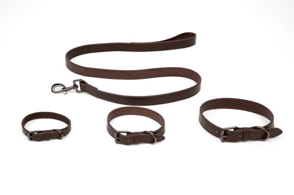 Paw Love - Läderhalsband (Large 55x2,5cm) - Mörkbrun
