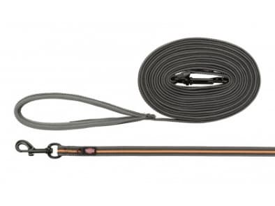 Trixie Fusion sporline, gummieret,M-XL: 15m/17mm, graphite/papaya