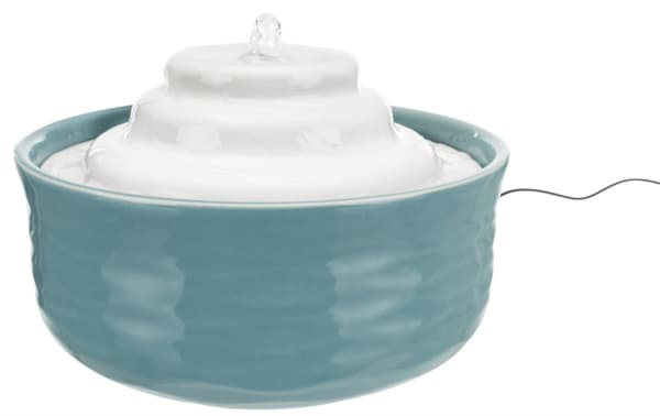 Trixie Drikke fontæne Vital Falls, Keramik, 1.5 l, petrol/hvid Blå, Hvit