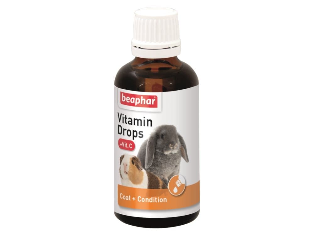 Beaphar Vitamin Drops, Kanin, Vätska, Hud och päls, Vitamin C, Flaska, 50 ml