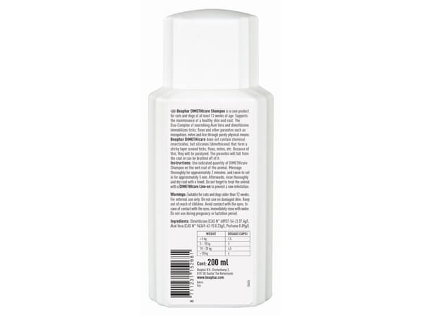 Flea & Tick Shampoo, lopper og flått (Dimethicone) Dog/Cat 200ml