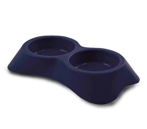 Dog Bowl Double Blue 16x25x4,5 cm
