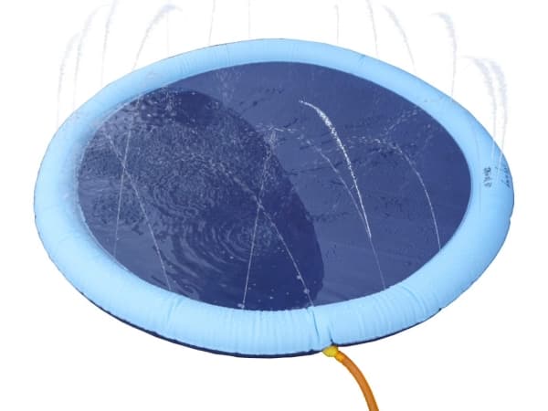 Pet pad splash sprinkler, Fontaine måtte 150cm vannlek, hund