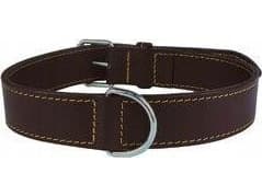 Zolux LEATHER LINED COLLAR 65MM BRN