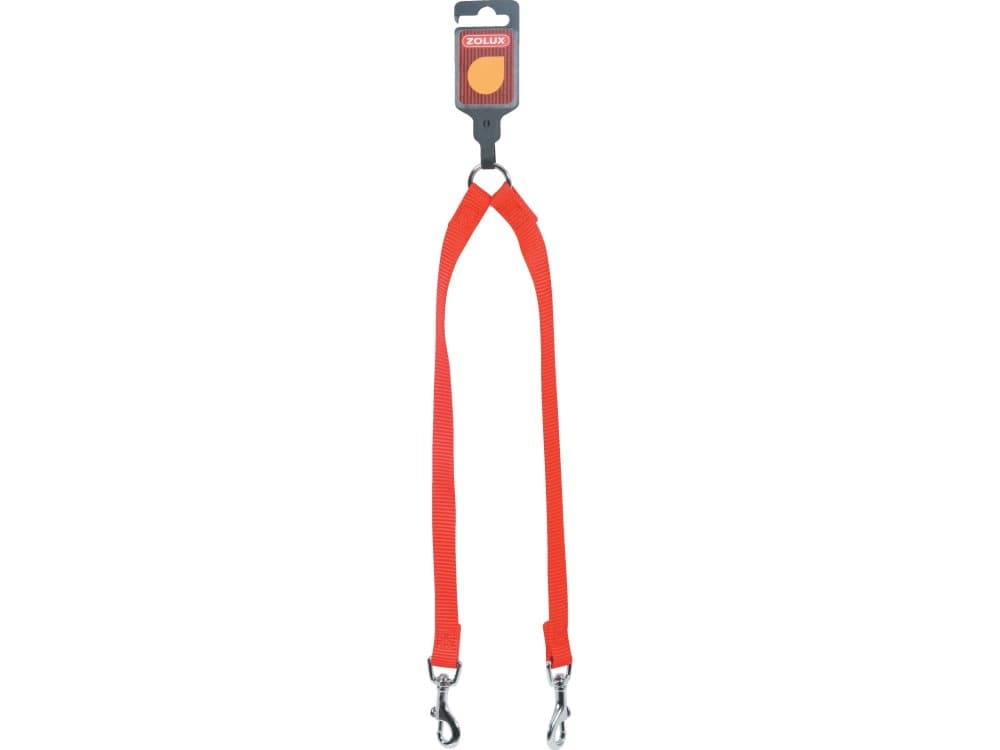 Zolux ZOLUX Double nylon leash 15 mm/40 cm, red