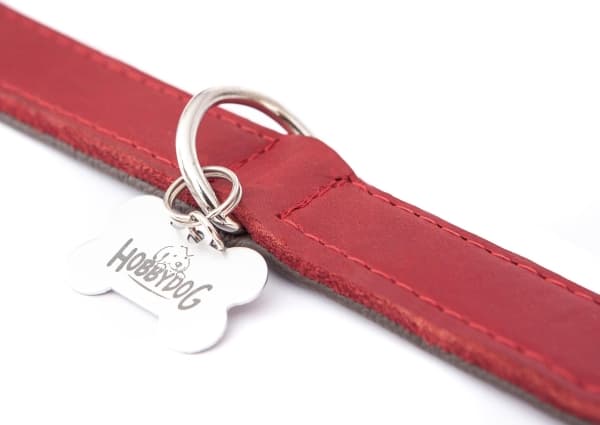 Hobbydog Läderhalsband 30x600 Röd R2