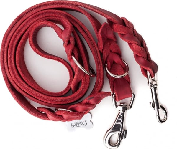 R3 LEATHER LEASH 20 RED