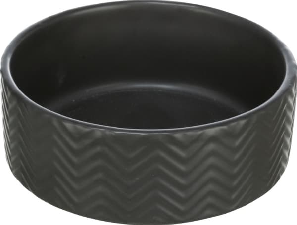 Trixie Ceramic bowl for dog/cat, black mat, 0.4 l/by 13 cm