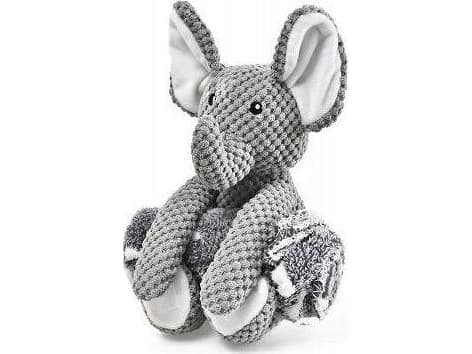 Sett: Elephant plysj hundeleke 31,5x27cm + mykt teppe 70x60cm