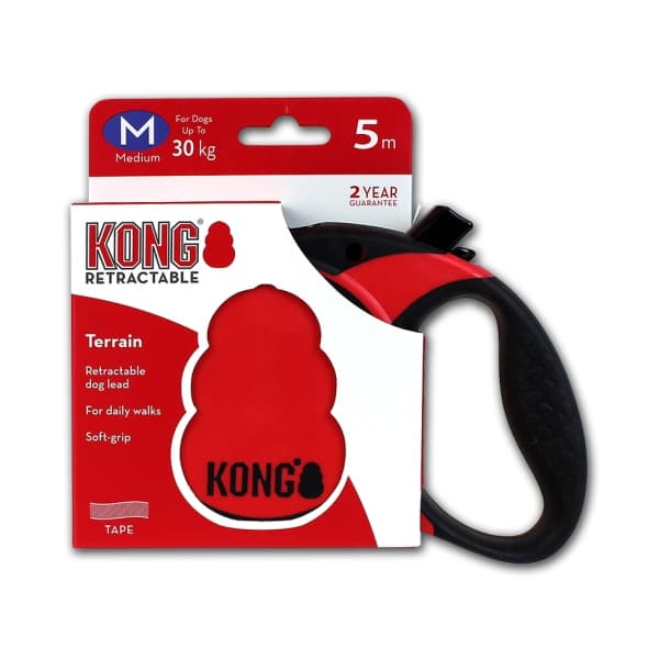 KONG Retractable Leash Terrain Red M (5m/30kg)