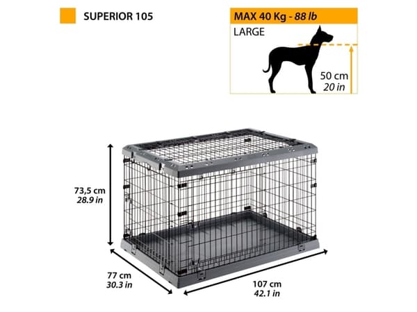 FERPLAST Superior 105 - Hundebur - 107 x 77 x 73,5 cm
