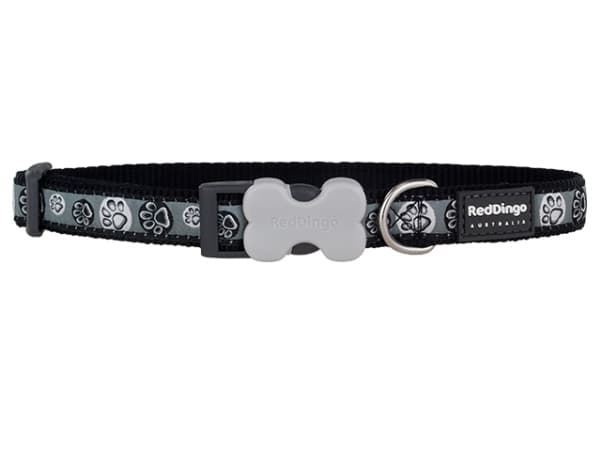 Red Dingo halsbånd, sorte poter, 31-47cm/20mm