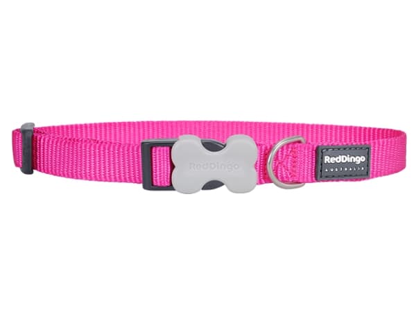Red Dingo halsbånd, classic hot pink, 24-36cm/15mm