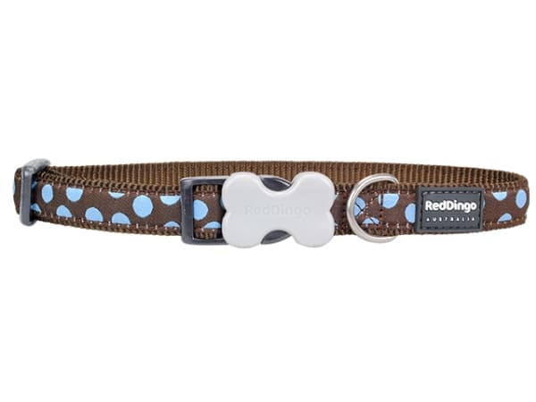 Red Dingo halsbånd, blue spot, 24-36cm/15mm