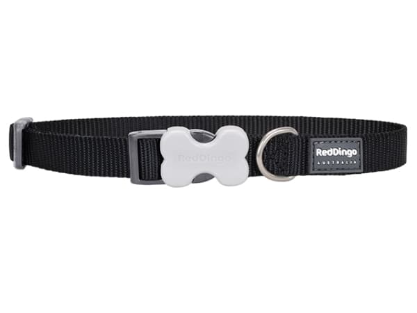 Red Dingo halsbånd, classic sort, 31-47cm/20mm